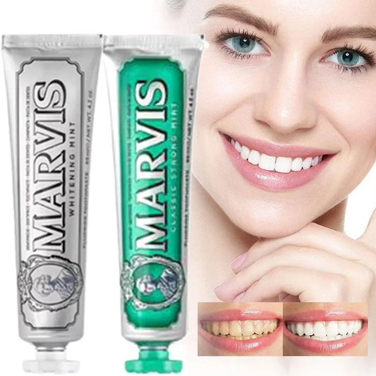85ml Italy Original Marvis Toothpaste Whitening Mint Freshen Breath Remove Smoke Stains Toothpaste Teeth Whitening